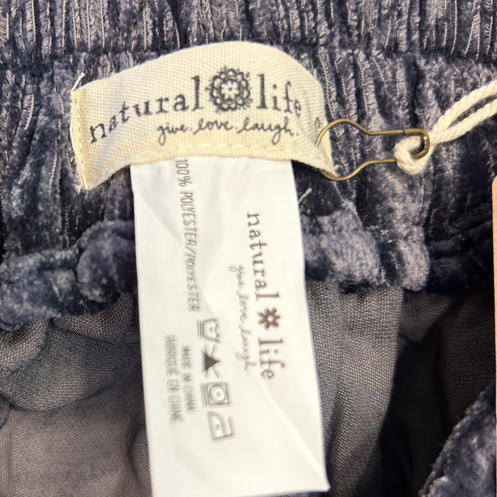 Natural life crushed velvet-like palazzo pants. Grayish blue color. Size… - Picture 8 of 8